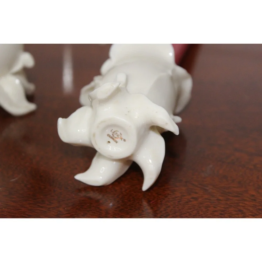 Lenox Floral Gallery Collection Rose Bud Tapered Candlestick Holders Pair